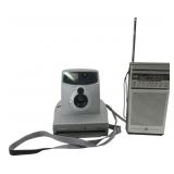 Polaroid 1200FF Camera & GE 7-2934A Radio