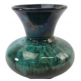 Blue Mountain Pottery Green Drip Glaze Vase 5"