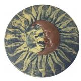 Celestial Sun & Moon Concrete Garden Plaque