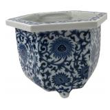 Blue & White Porcelain Hexagonal Planter