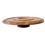 Carved Wooden Lazy Susan Platter 19.5in