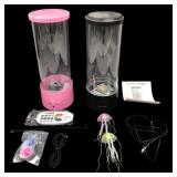 Pair of LED Jellyfish Lamps 11.5" H
