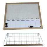 Weekly Planner Whiteboard & Wire Wall Shelf