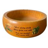 Turned Wood Nut Bowl Squirrel Decal