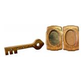 Kmart Solid Oak Double Frame & Wooden Key Rack
