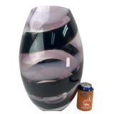 Large Swirled Studio Art Glass Vase