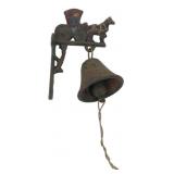 Cast Iron Horse & Buggy Wall Bell 6"