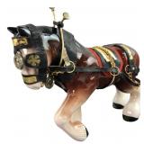 Ceramic Clydesdale Horse Figurine with Harness