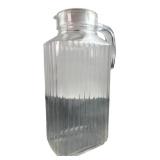 Luminarc Ribbed Glass Pitcher with Lid
