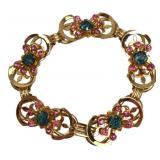 VTG Coro Floral Rhinestone Bracelet