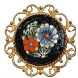 VTG Italian Micro Mosaic Floral Pin