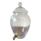 Clear Glass Beverage Dispenser 18" H