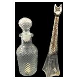 Avon Glass Apothecary Decanter & Giraffe Bottle