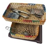 Mixed Lot: Tools, Baskets & Case