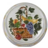 Daewa Ceramic Fruit Basket Wall Plaque 9.5" Dia