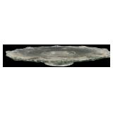 Clear Pressed Glass Low Pedestal Plate 13.5 in