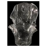 Clear Textured Art Glass Wall Pocket