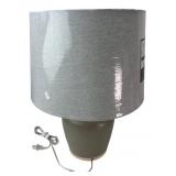 Gray Ceramic Table Lamp with Linen Shade