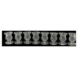 Set of 8 Clear Pressed Glass Candle Holders