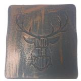 Concrete "Into the Wild" Deer Plaque 11.5x11"