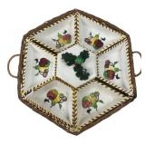 Japan Ceramic Fruit Sectional Serving Tray 13 in