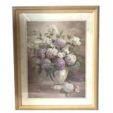 Vivian Flasch Framed Floral Hydrangea Artwork