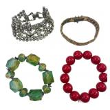 Lot of 4 Vintage Costume Bracelets