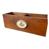 Wooden Divided Organizer Box Ceramic Inset