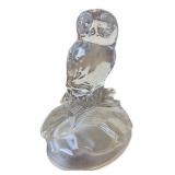 Clear Art Glass Owl Figurine
