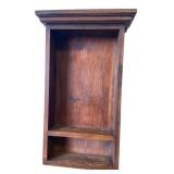 Stained Wooden Wall Display Shelf