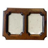 Vintage Wooden Double Picture Frame 13.5x9.75"