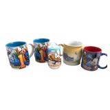 Disney Mixed Lot of 5 Mugs and Jelly Jar