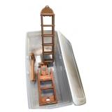 Lot of Rustic Wooden Wall Decor & Sterilite Bin