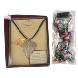 The Rose Lady Birch Leaf Necklace & String Lights