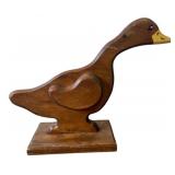 Folk Art Style Wooden Duck Figure