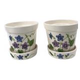 Pair of Made in Japan Floral Planters