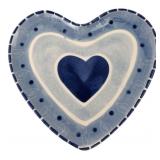 Blue and White Heart-Shaped Ceramic Dish