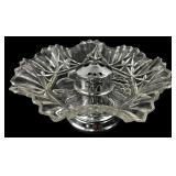Clear Pressed Glass Ashtray with Metal Snuffer