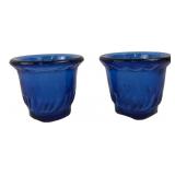 Pair of Cobalt Blue Glass Cups