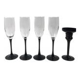 Luminarc Domino Champagne Flutes & Candle Holder