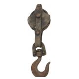 Iron Single Wheel Pulley with Swivel Hook