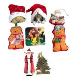 Assorted Christmas Ornaments & Coasters Lot