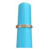 10K Yellow Gold Clear Stone Band Ring
