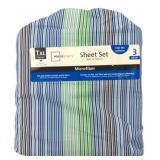 Mainstays Twin XL Striped Microfiber Sheet Set