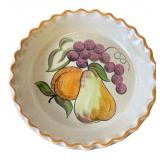 Stoneware Fruit Motif Pie Plate