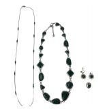 Robert Rose Green Stone Necklace & Jewelry Lot
