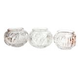 3 Cut Glass Votive Candle Holders