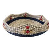 Aspen Rattan Handled Seagrass Tray With Beads