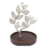 Silver-Toned Metal Tree Sculpture