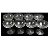 Set of 8 Clear Glass Champagne Coupes